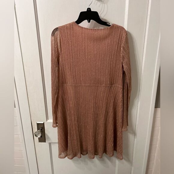 Maurices Never worn Metallic Pink V-Neck Dress - Picture 5 of 6
